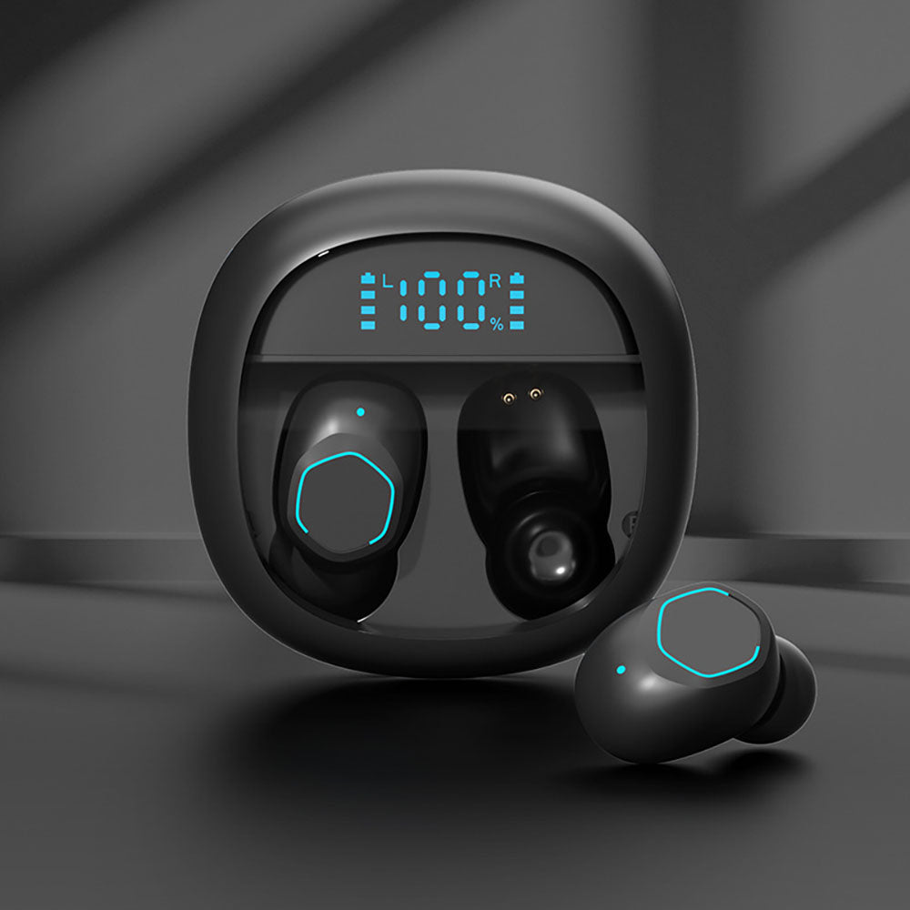 Macaron Transparent Intelligent Digital Display Noise Reduction Long Battery Life Wireless In-Ear Bluetooth Headphones