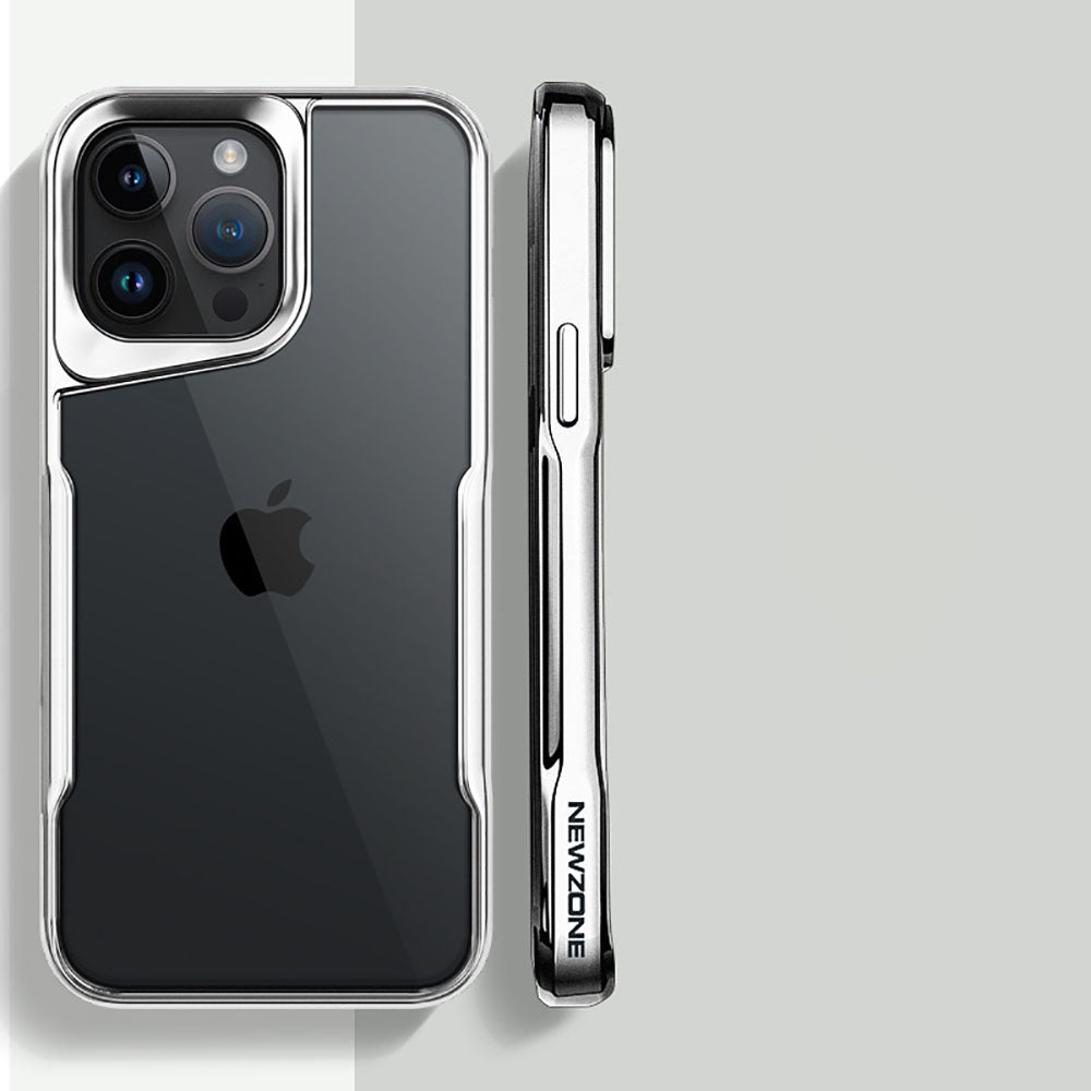 Armor Electroplating Small Waist Transparent Acrylic Phone Case For iPhone
