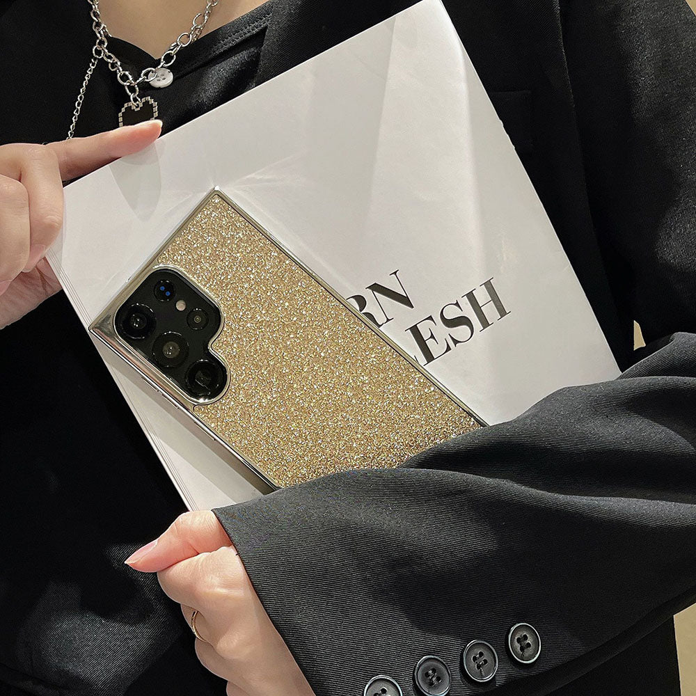 Newest Solid Color Glitter Electroplated Phone Case For Samsung