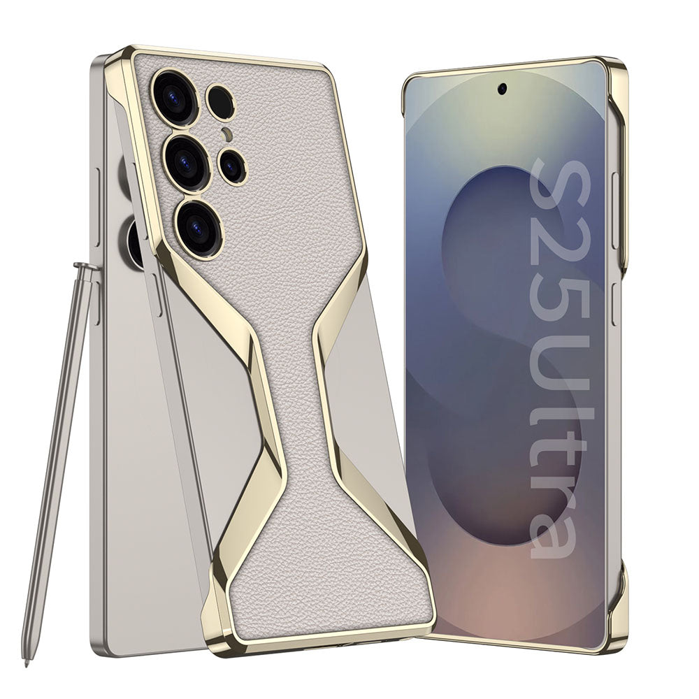 Borderless Electroplated Leather Phone Case For Samsung Galaxy