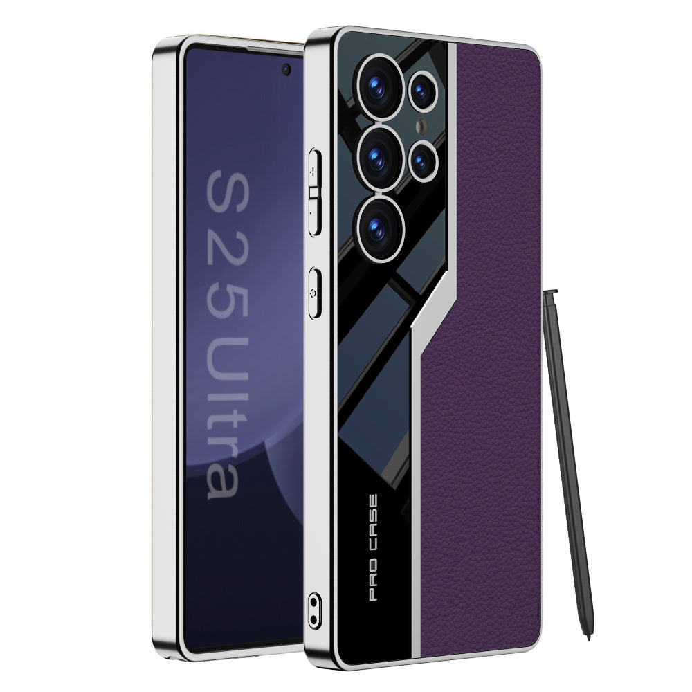 Amazing High-End Business Electroplated Leather Soft Shell Phone Case For Samsung Galaxy S25Ultra