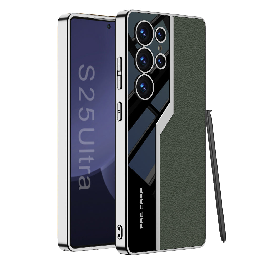 Amazing High-End Business Electroplated Leather Soft Shell Phone Case For Samsung Galaxy S25Ultra