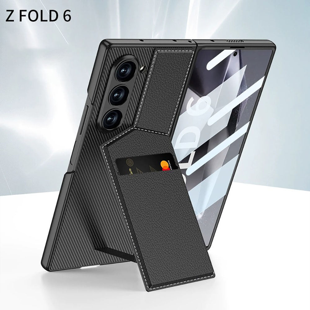 Leather Card Holder Phone Case For Samsung Galaxy Z Fold With HD Screen Protector