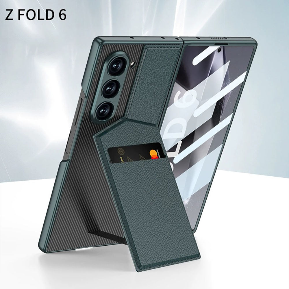 Leather Card Holder Phone Case For Samsung Galaxy Z Fold With HD Screen Protector