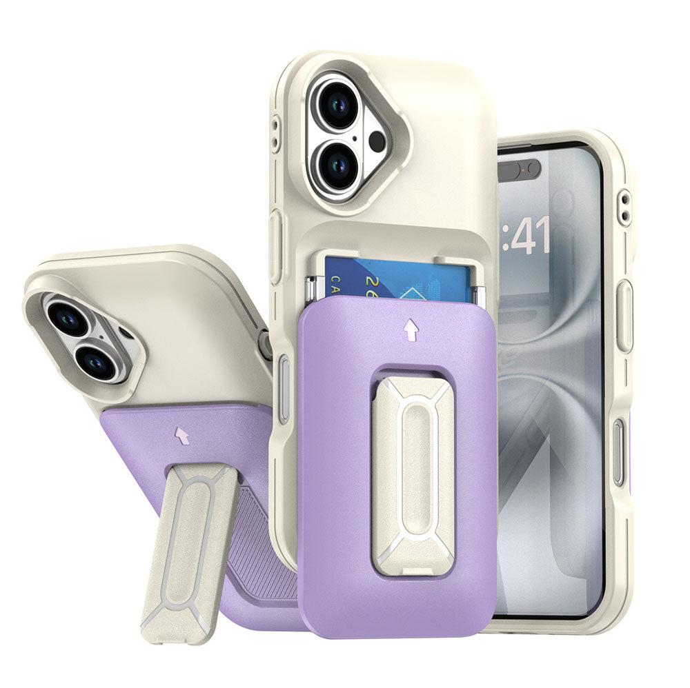 Macaron Sliding Card Holder Stand Phone Case