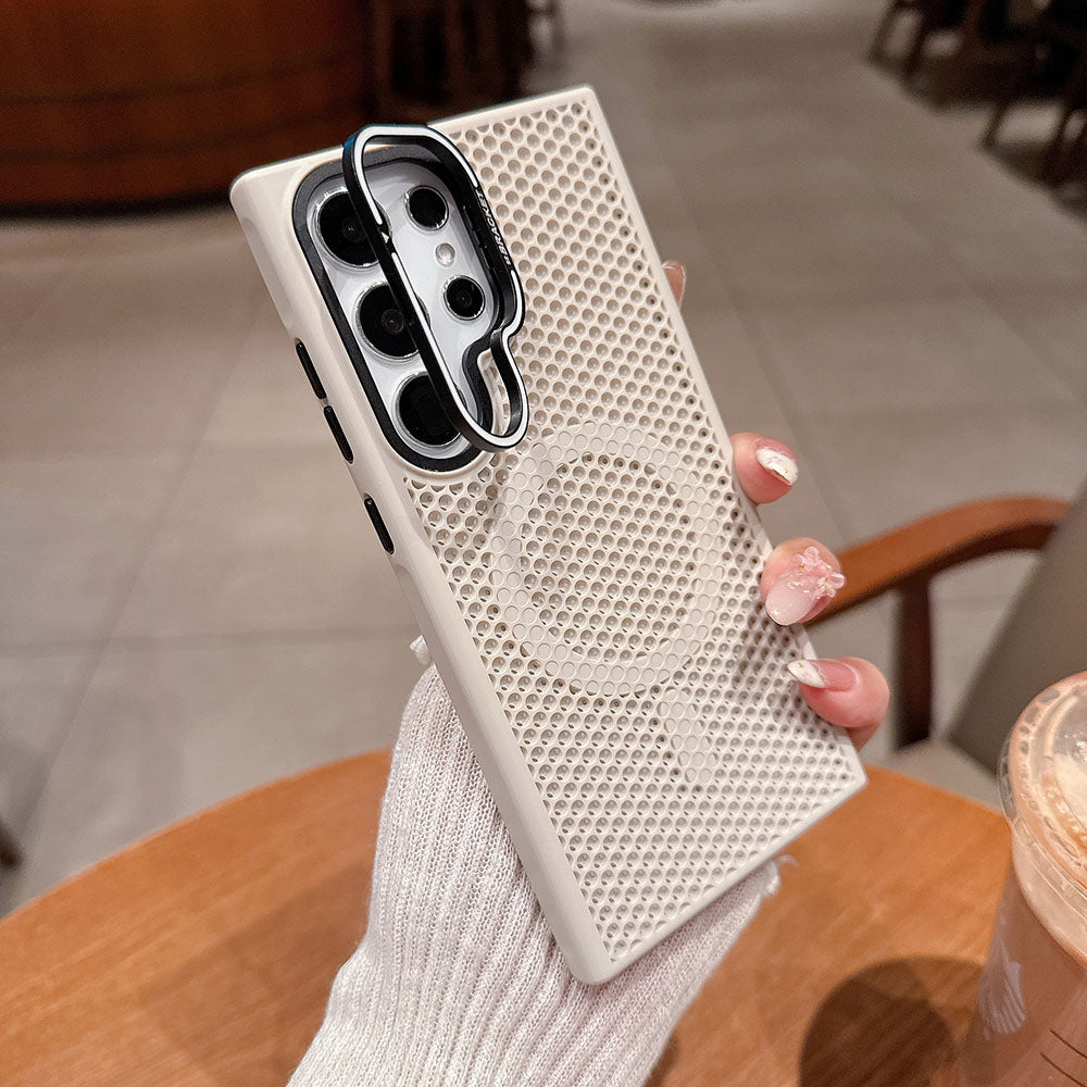 Honeycomb Mesh Heat Dissipation Magnetic Phone Case For Samsung Galaxy