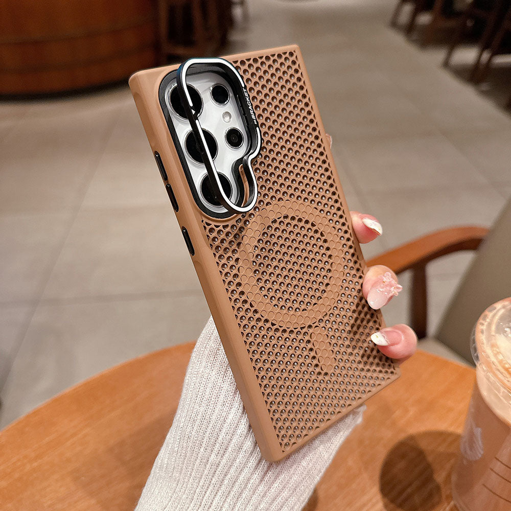 Honeycomb Mesh Heat Dissipation Magnetic Phone Case For Samsung Galaxy