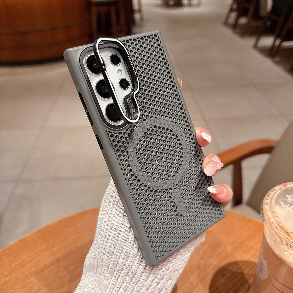 Honeycomb Mesh Heat Dissipation Magnetic Phone Case For Samsung Galaxy