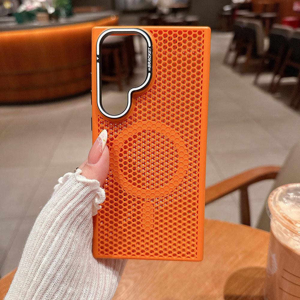 Honeycomb Mesh Heat Dissipation Magnetic Phone Case For Samsung Galaxy