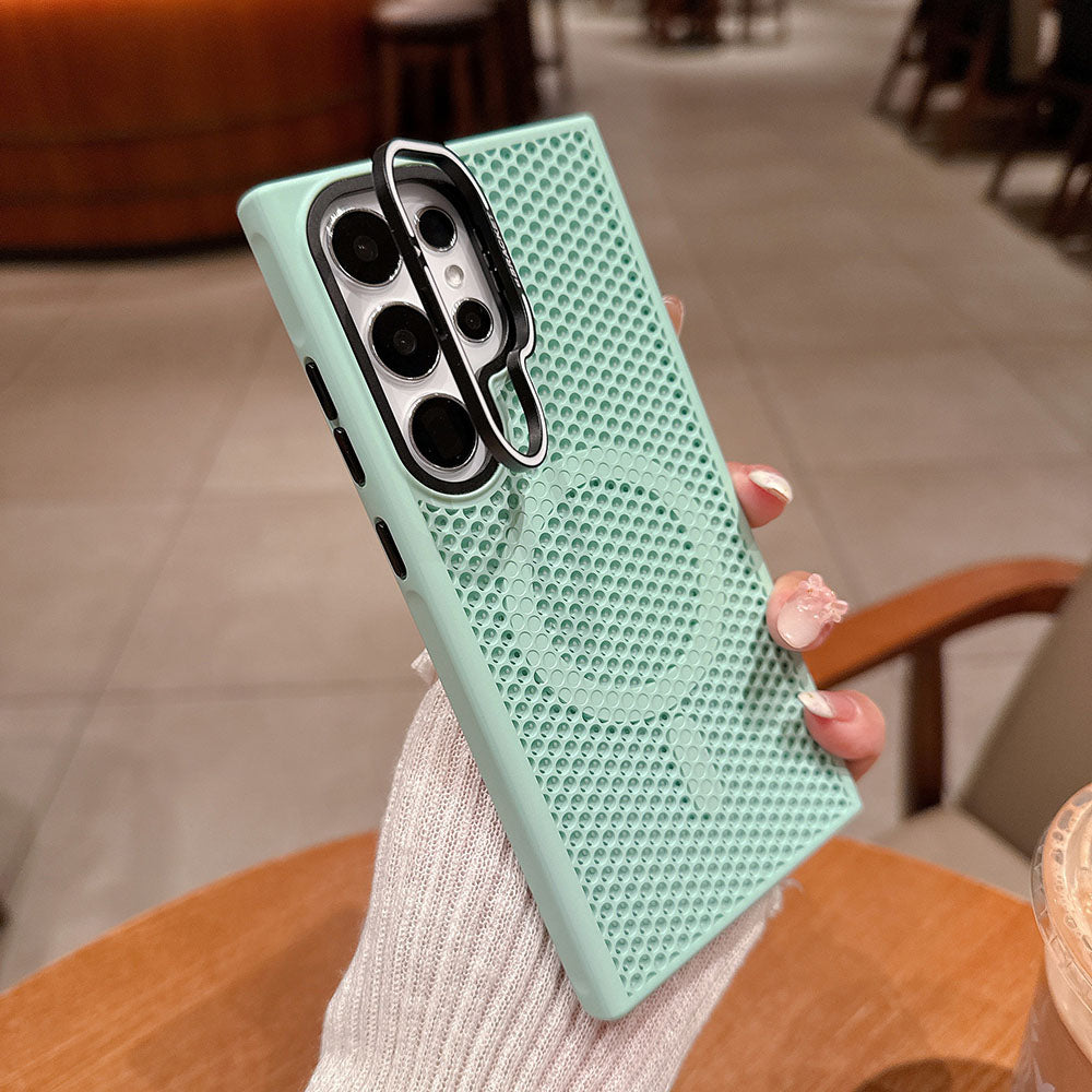 Honeycomb Mesh Heat Dissipation Magnetic Phone Case For Samsung Galaxy