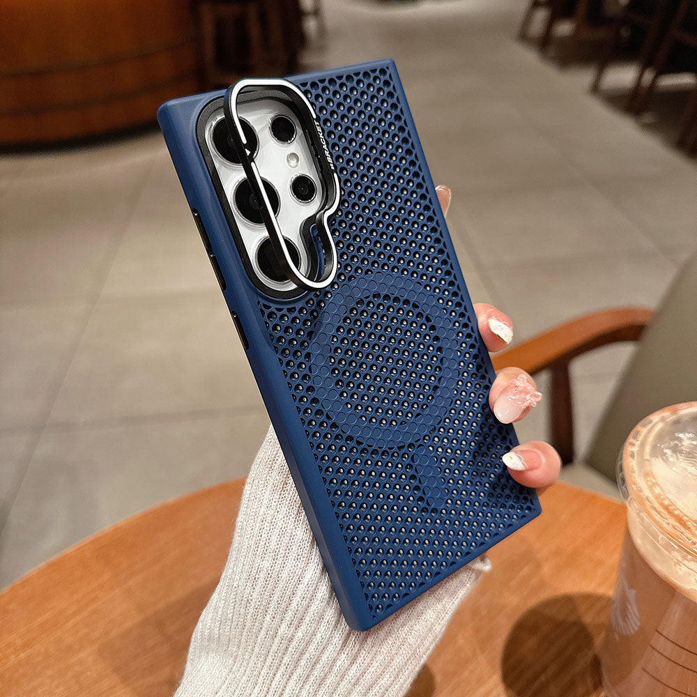 Honeycomb Mesh Heat Dissipation Magnetic Phone Case For Samsung Galaxy