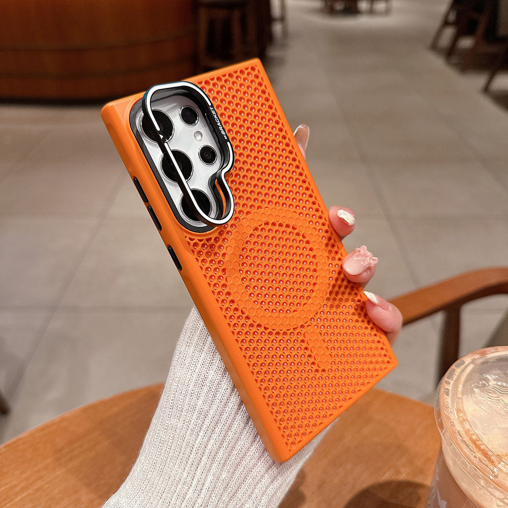 Honeycomb Mesh Heat Dissipation Magnetic Phone Case For Samsung Galaxy