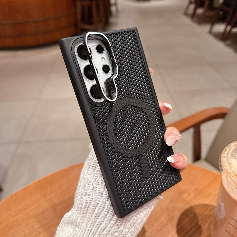 Honeycomb Mesh Heat Dissipation Magnetic Phone Case For Samsung Galaxy
