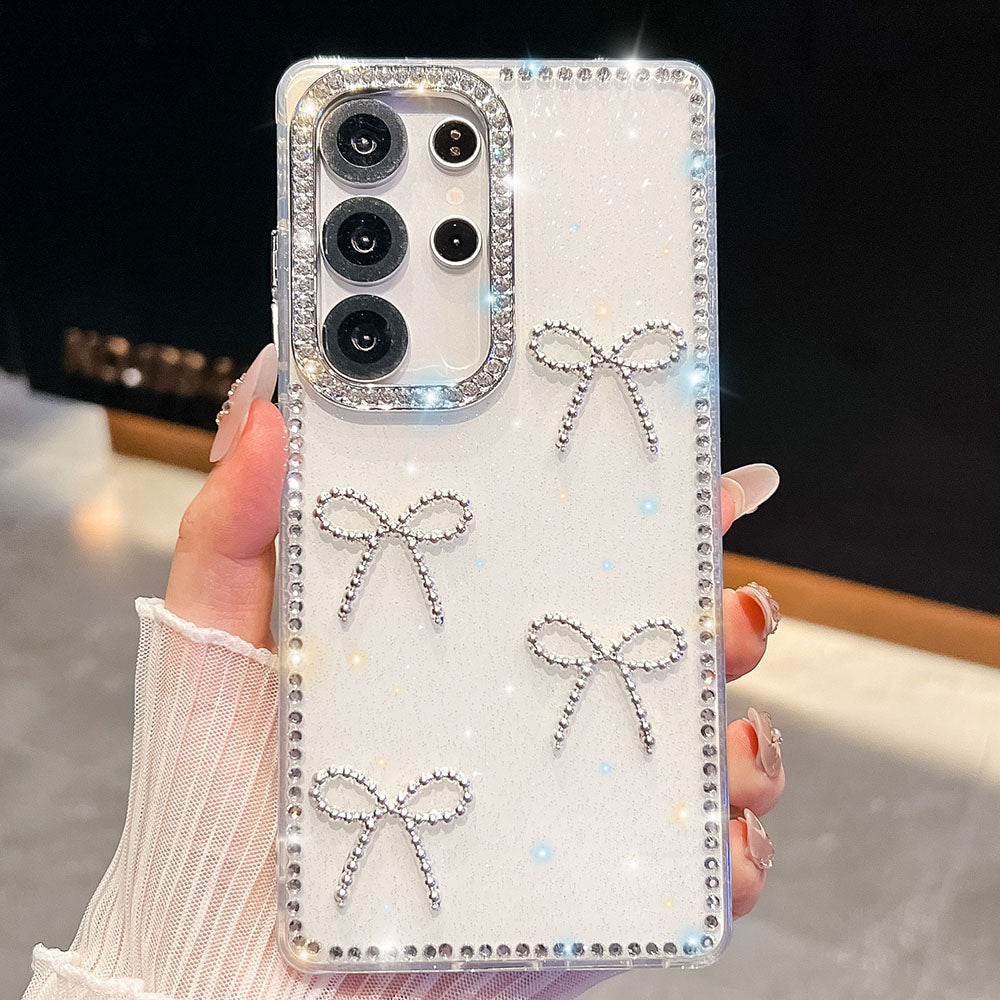 Luxury Diamond Pearl Butterfly Phone Case For Samsung Galaxy