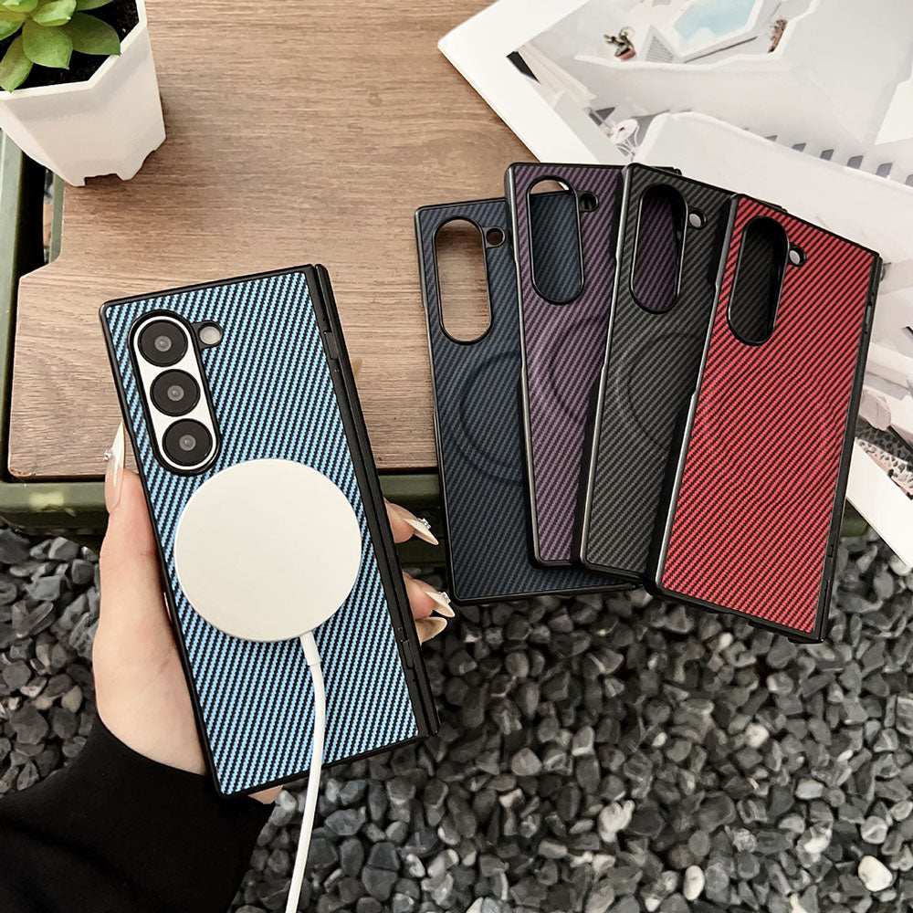 Carbon Fiber Texture Full Protection Phone Case For Samsung Galaxy Z Fold7/6/5/4/3