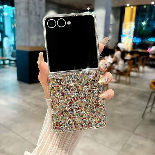 Glitter Rainbow Electroplated Phone Case For Samsung Galaxy Z Flip 7/6/5/4/3