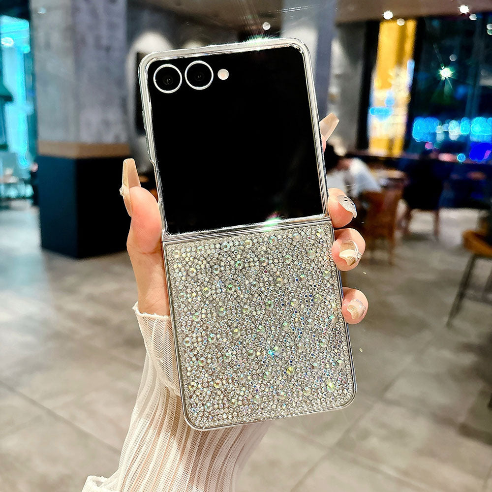 Grid Electroplated Diamond Phone Case For Samsung Galaxy Z Flip 7/6/5/4/3
