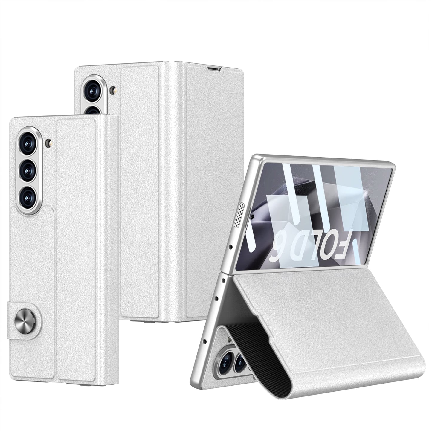 Luxurious Leather Cover Shockproof Phone Case With Screen Protector For Galaxy Z Fold 6/7