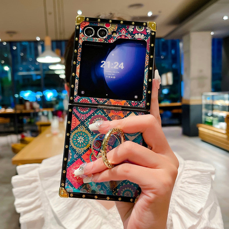 Retro Boho Style Ring Case With Lanyard for Galaxy Z Flip 6/5/4/3