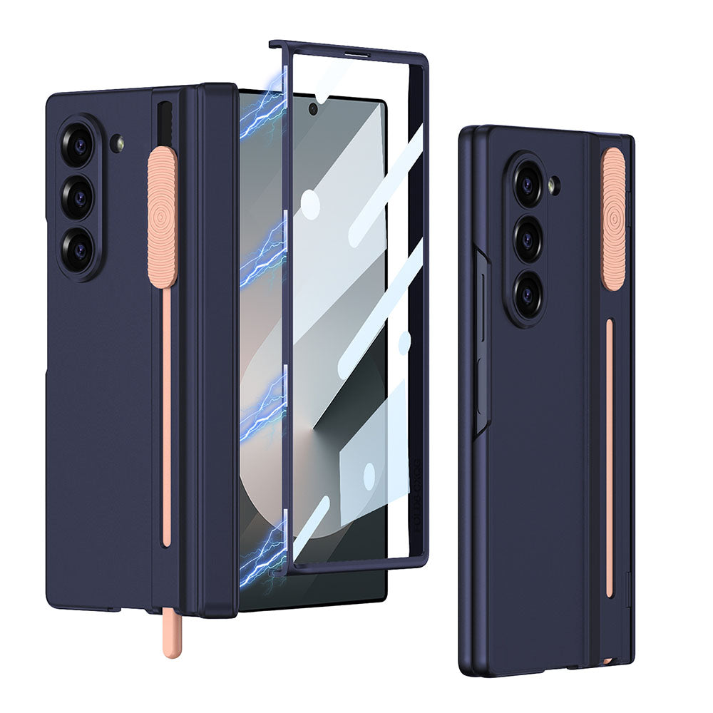Magnetic Hinged Phone Case For Samsung Galaxy Fold With Pen Slot and Screen Protector