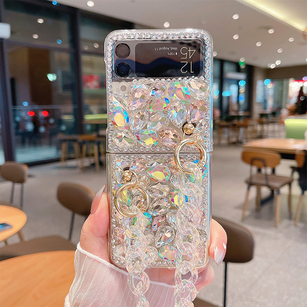 Luxurious Sparkling Rhinestone Phone Case For Samsung Galaxy Z Flip3 Flip4 5G