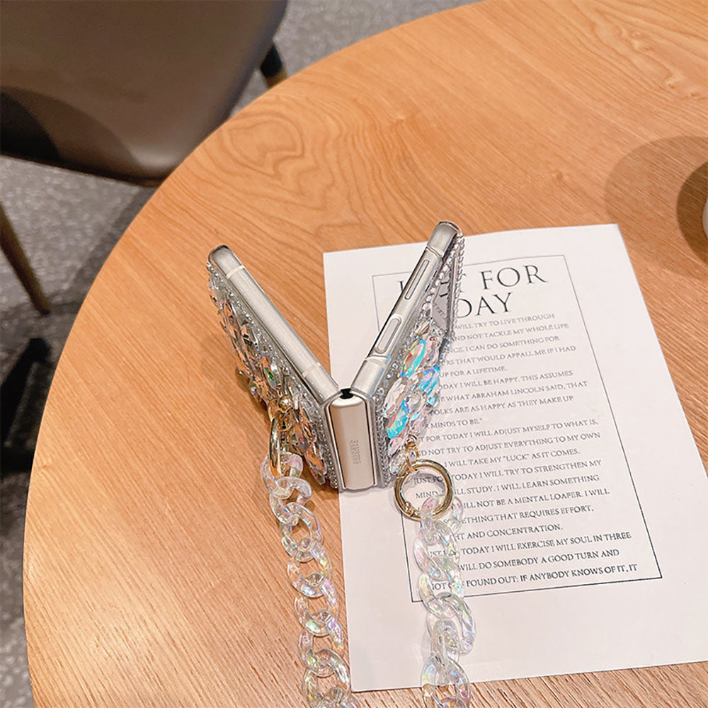 Luxurious Sparkling Rhinestone Phone Case For Samsung Galaxy Z Flip3 Flip4 5G