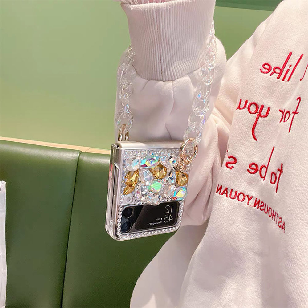 Luxurious Sparkling Rhinestone Phone Case For Samsung Galaxy Z Flip3 Flip4 5G