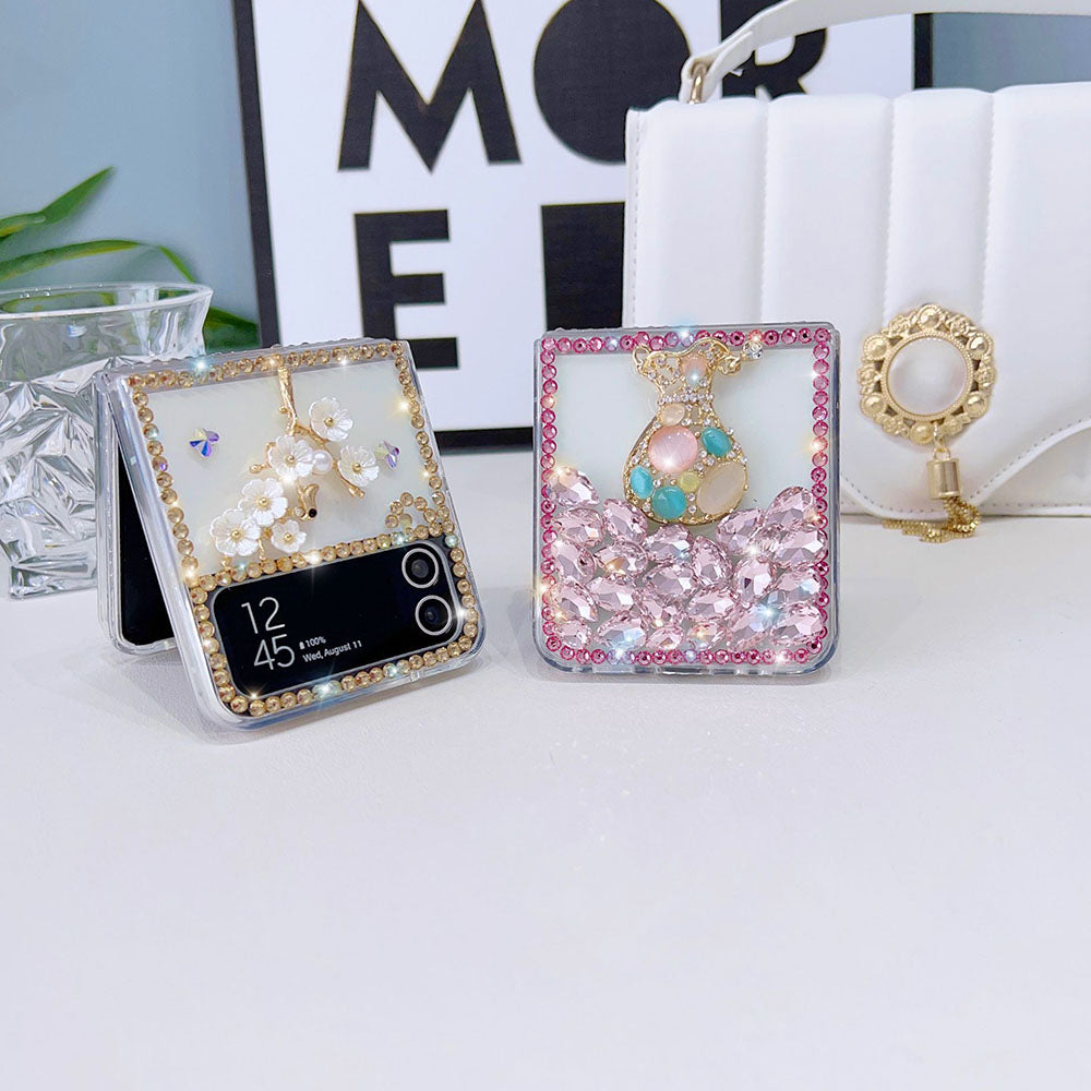 Luxurious Rhinestone Vase Phone Case For Samsung Galaxy Z Flip4 Flip3 5G