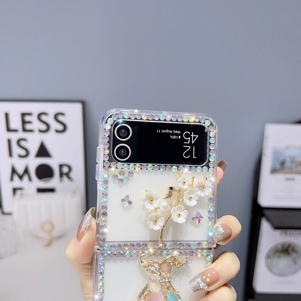Luxurious Rhinestone Vase Phone Case For Samsung Galaxy Z Flip4 Flip3 5G