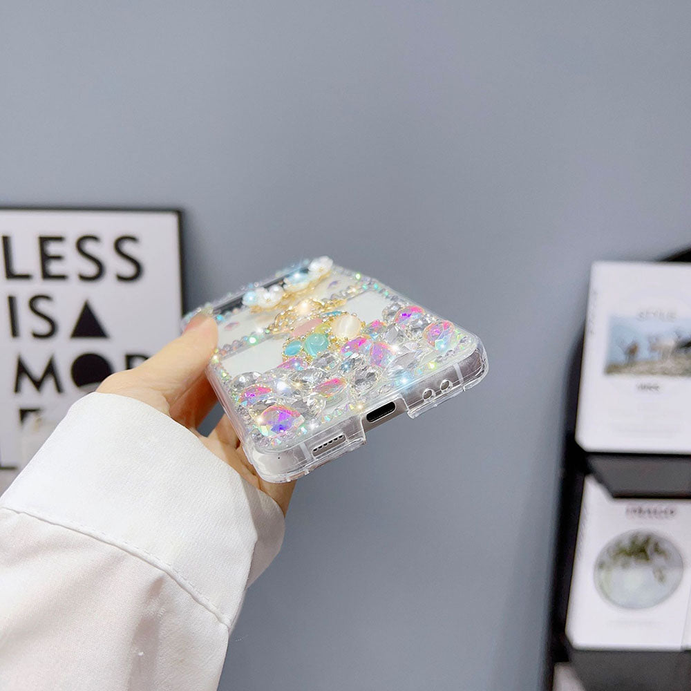 Luxurious Rhinestone Vase Phone Case For Samsung Galaxy Z Flip4 Flip3 5G