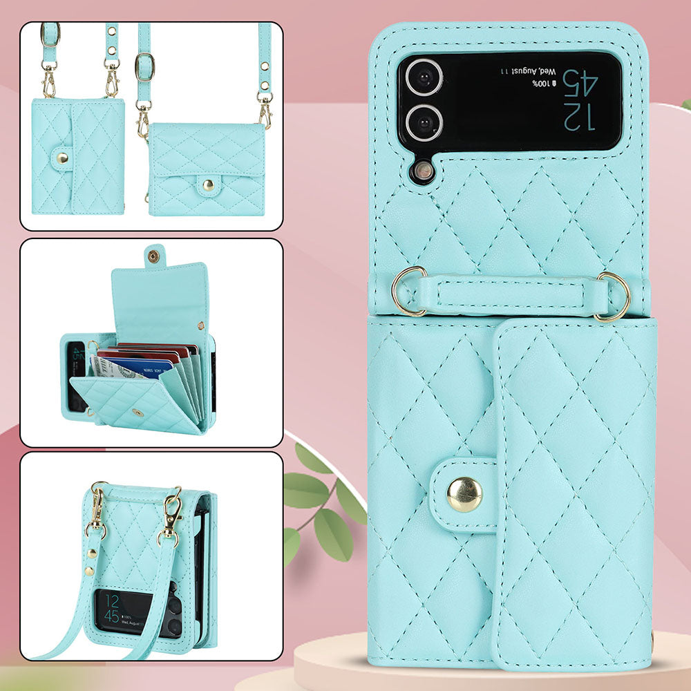 Accordion Crossbody Folding Leather Phone Case For Samsung Galaxy Flip