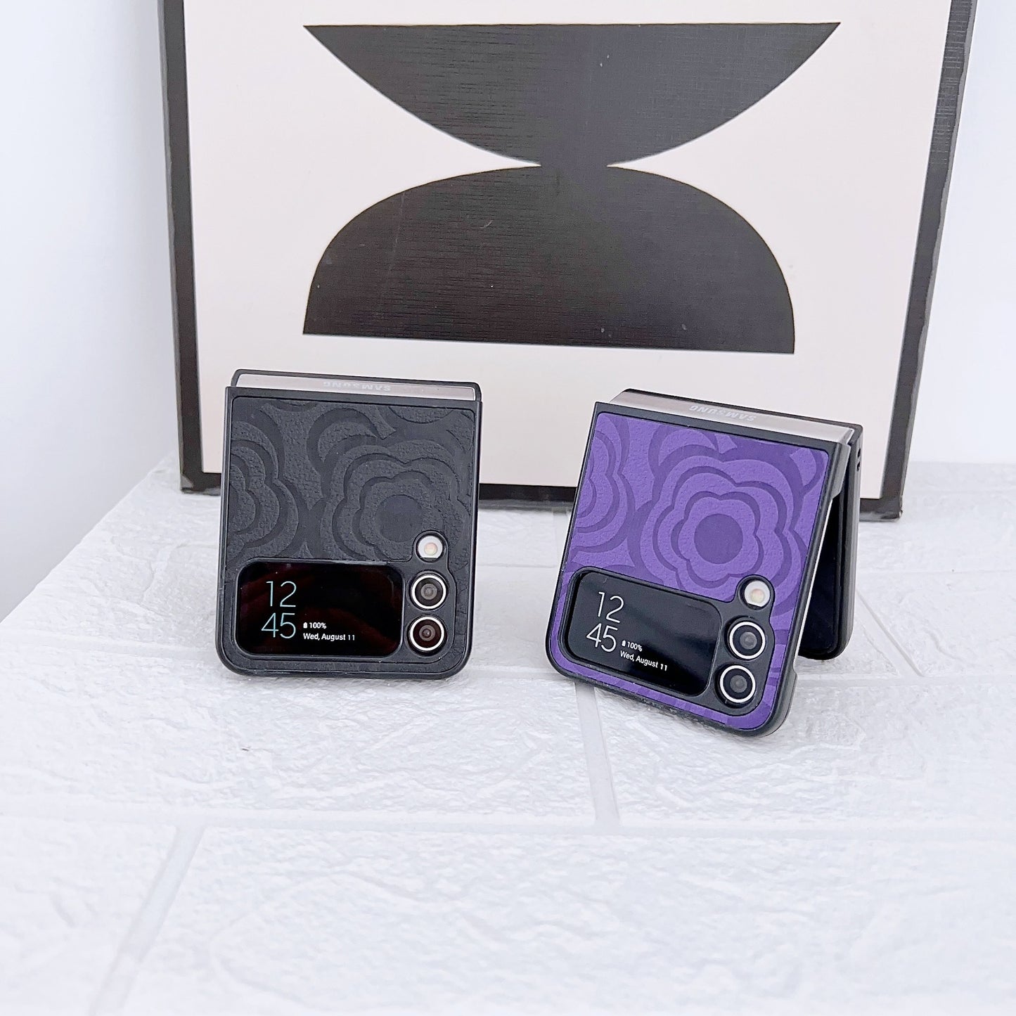 Camellia Pattern Folding Phone Case For Samsung Galaxy Flip4 Flip3