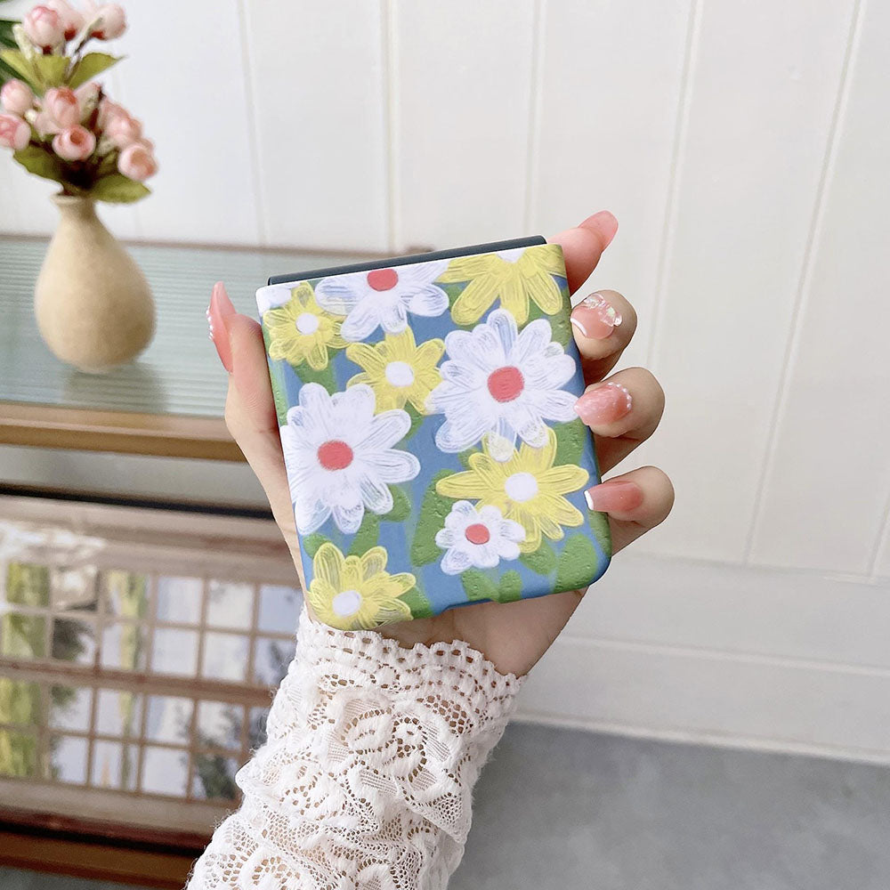 Plaid Flower Phone Case For Samsung Galaxy Flip5 Flip4 Flip3