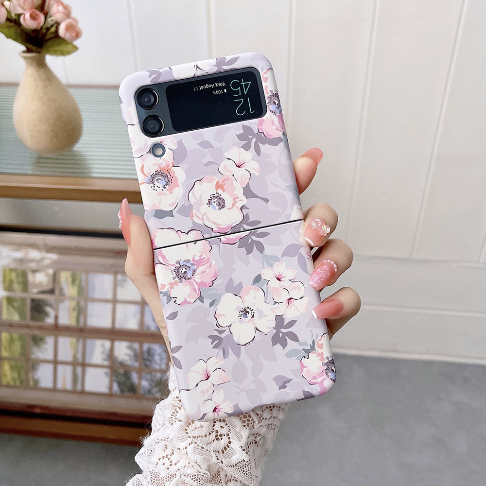 Plaid Flower Phone Case For Samsung Galaxy Flip5 Flip4 Flip3