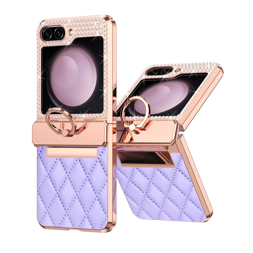 Folding Screen Diamond All-Inclusive Anti-Fall Protective Leather Phone Case For Samsung Galaxy Flip5 Flip4 Flip3