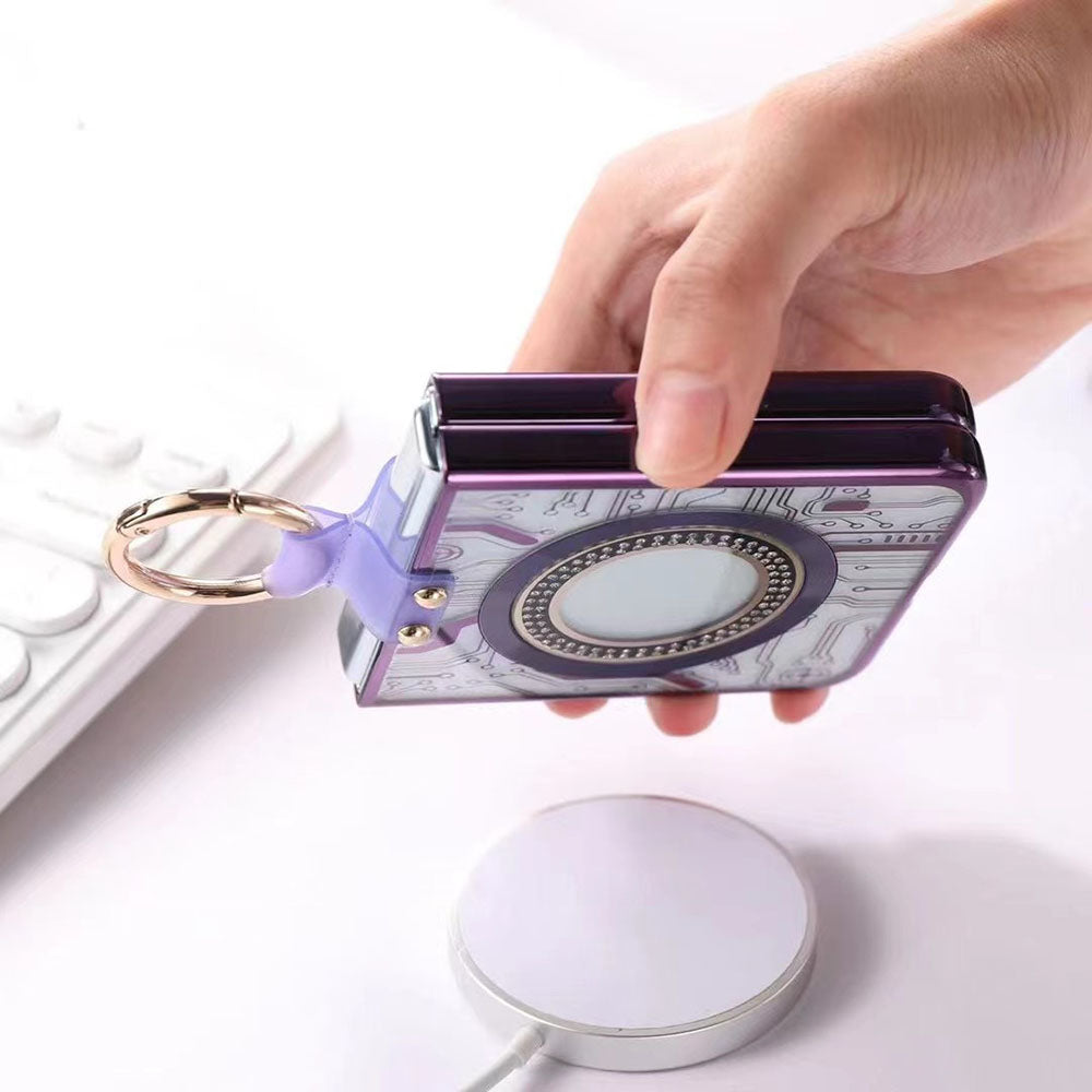 Cyberpunk Magnetic Wireless Charging Phantom Ring Phone Case For Samsung Galaxy Z Flip5 Flip4 Flip3