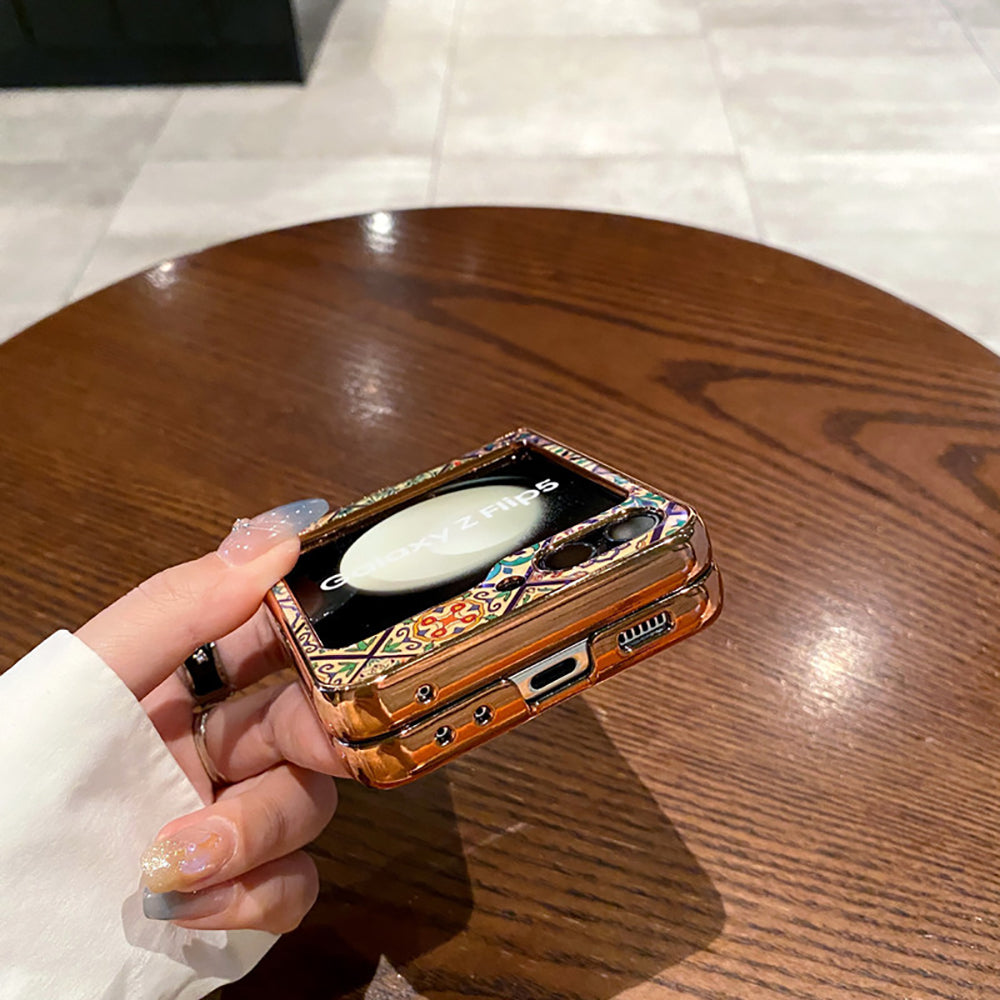 Retro Boho Style Ring Phone Case For Samsung Galaxy Z Flip5 Flip4 Flip3
