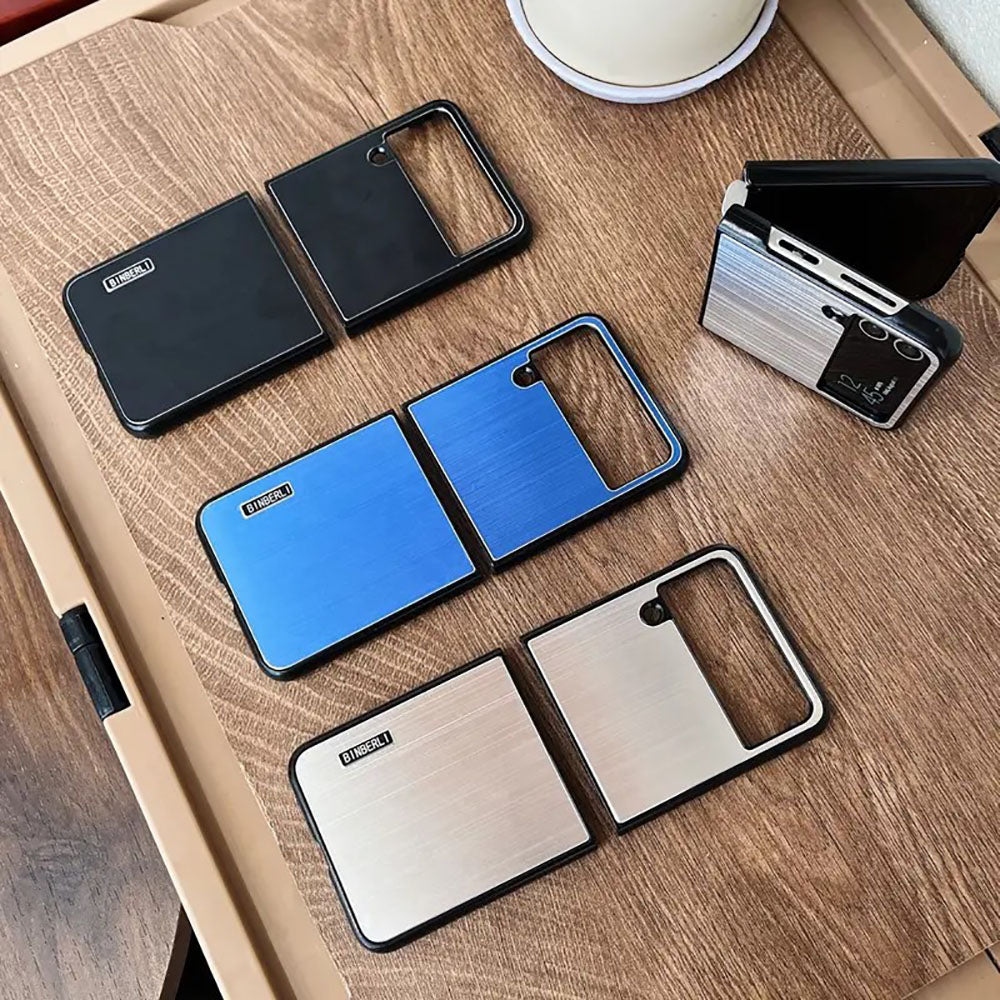 Ultra Thin Brushed Metal Phone Case For Samsung Galaxy Z Flip