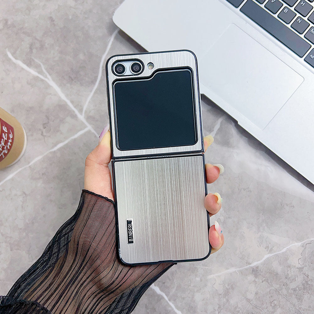 Ultra Thin Brushed Metal Phone Case For Samsung Galaxy Z Flip