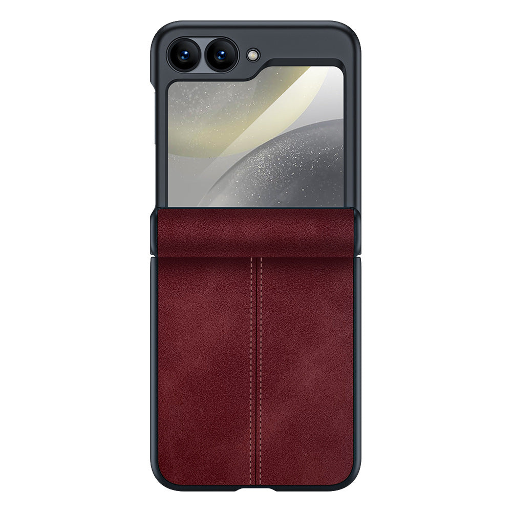 Premium Leather Full Protection Drop Proof Phone Case For Samsung Galaxy Z Flip6 With Screen Protector