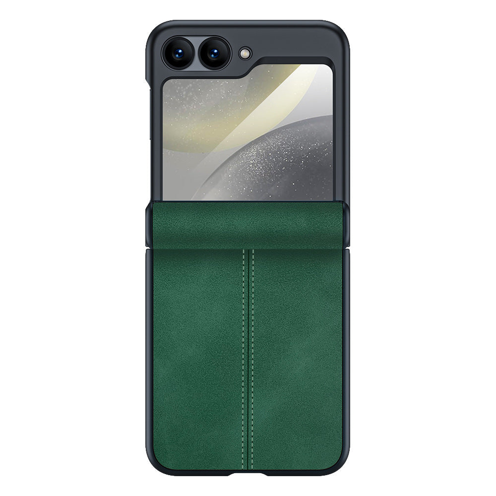 Premium Leather Full Protection Drop Proof Phone Case For Samsung Galaxy Z Flip6 With Screen Protector