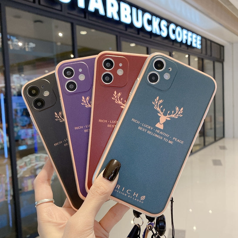 Luxury 3D Printing High Quality PU Leather Deer Phone Case for