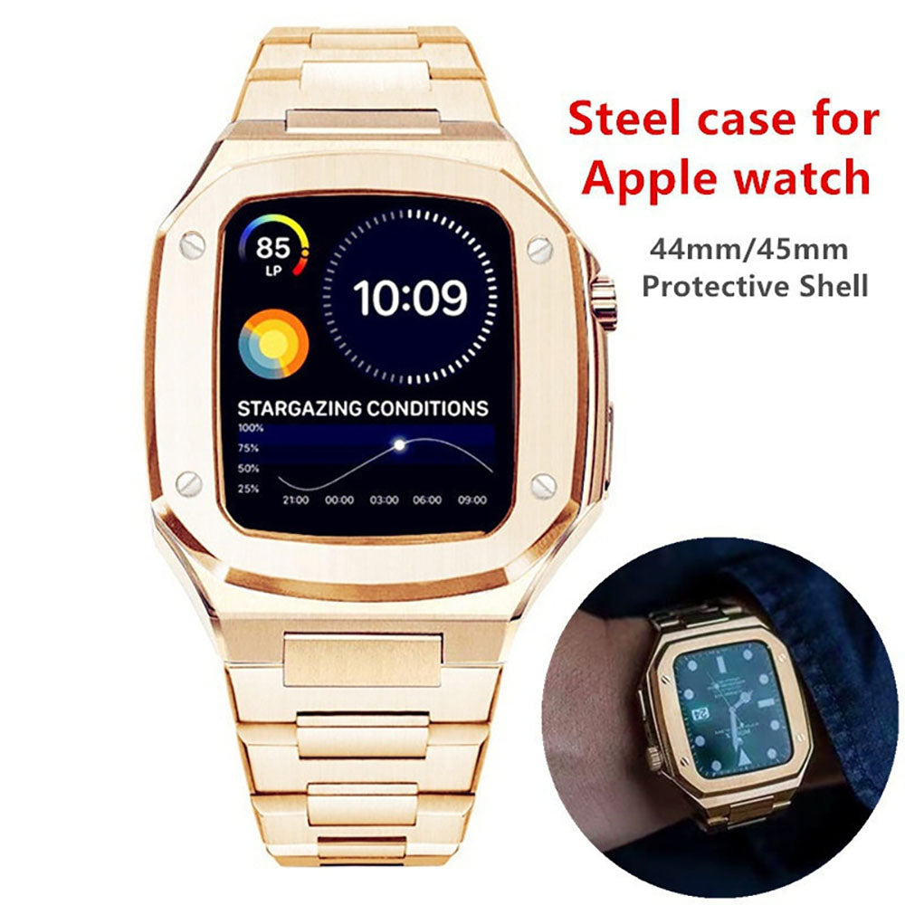 Luxury Metal Case Strap For Apple Watch Series