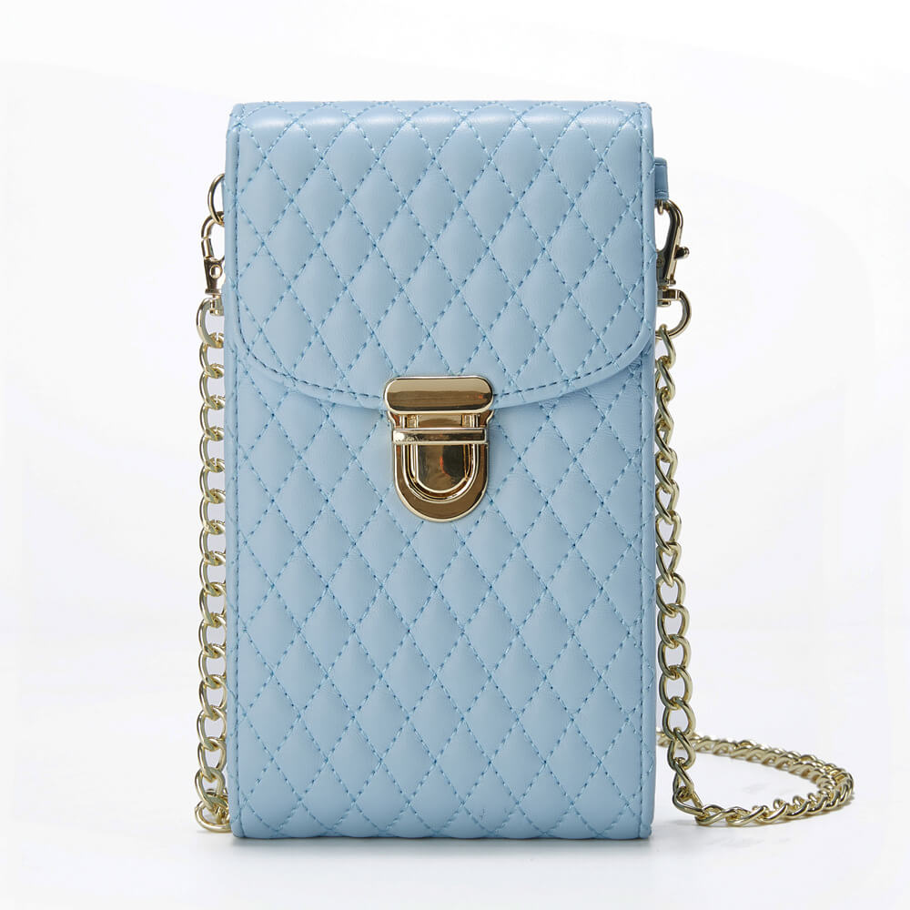 Premium Leather Phone Bag With Gold Chain - GiftJupiter