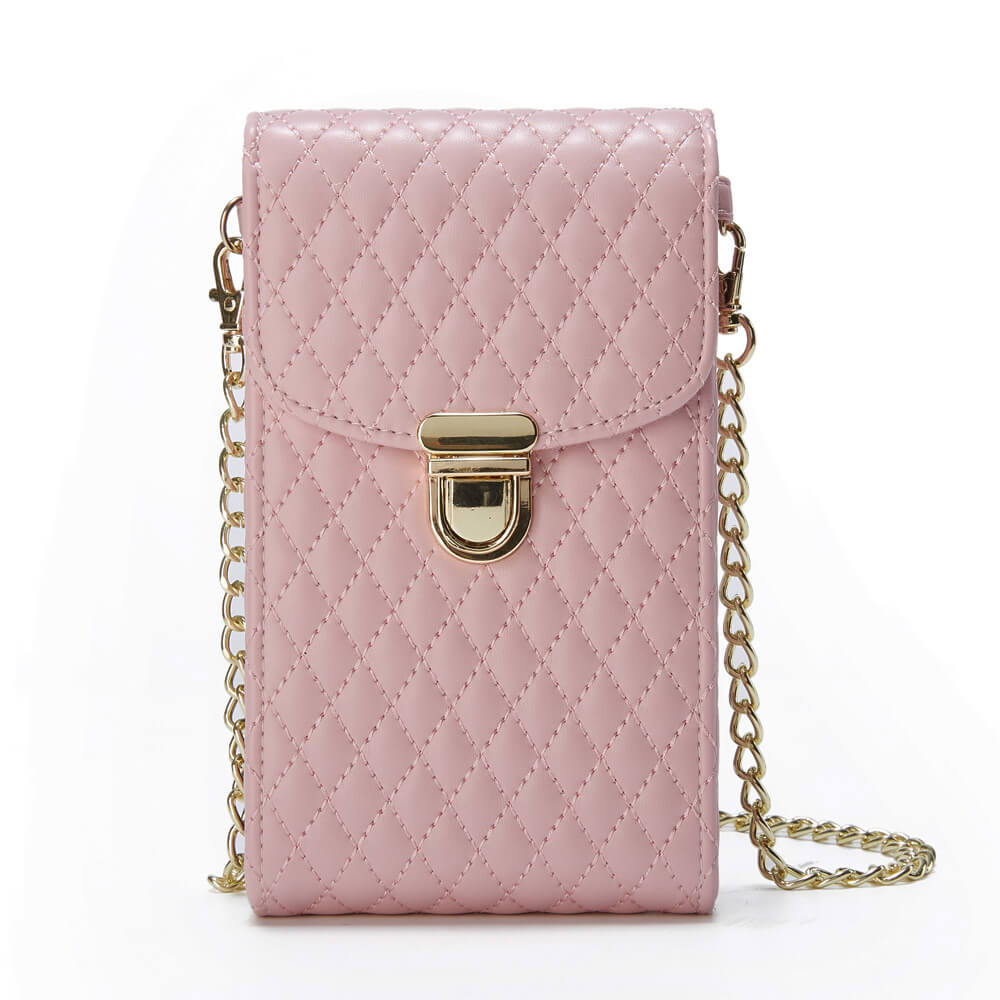 Premium Leather Phone Bag With Gold Chain - GiftJupiter