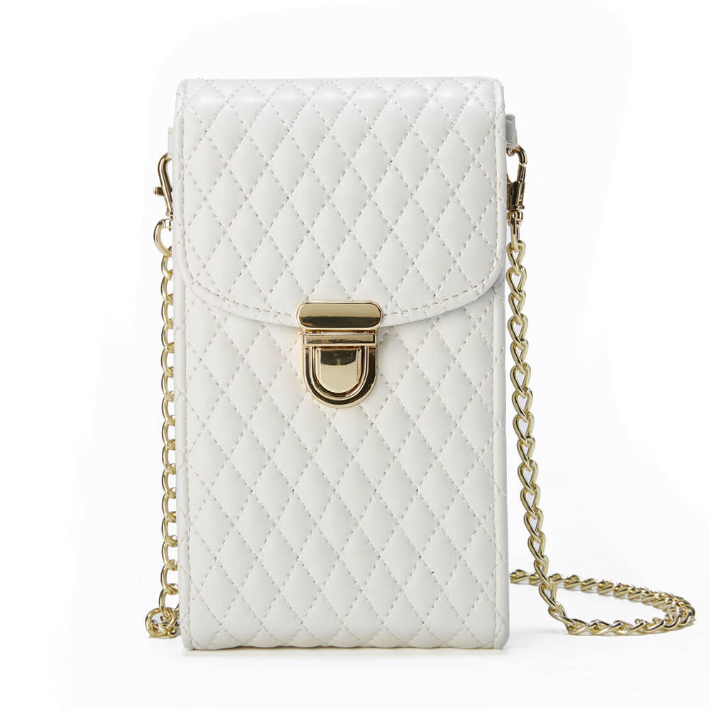 Premium Leather Phone Bag With Gold Chain - GiftJupiter