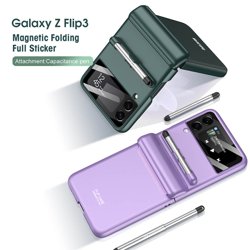 Magnetic All-included Shockproof Hard Case With S Pen Slot For Samsung Galaxy Z Flip4 Flip3 5G - GiftJupiter
