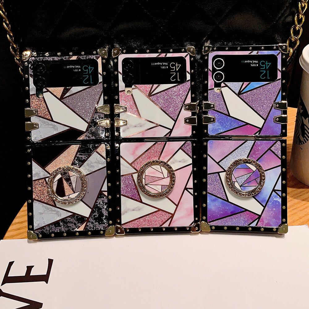 Splicing Glitter Ring Phone Case for Samsung Galaxy Z Flip4 Flip3 - GiftJupiter