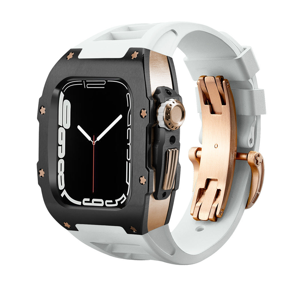 Luxury Metal Case Strap For Apple Watch Series 44/45 mm - mycasety2023 Mycasety