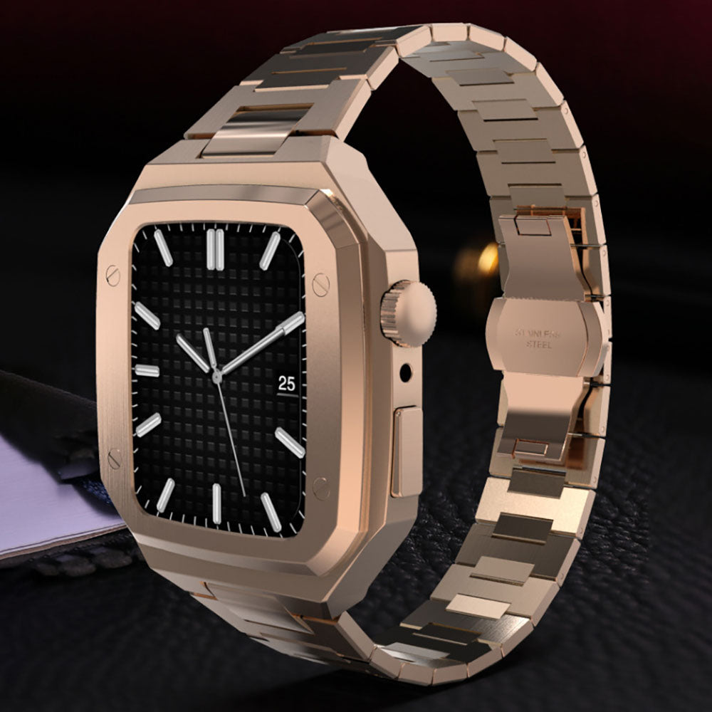 Luxury Metal Case Strap For Apple Watch Series